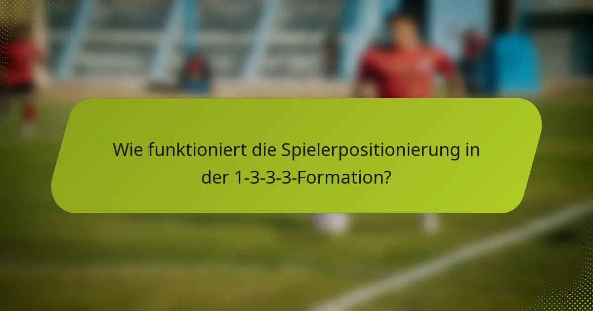 Wie funktioniert die Spielerpositionierung in der 1-3-3-3-Formation?